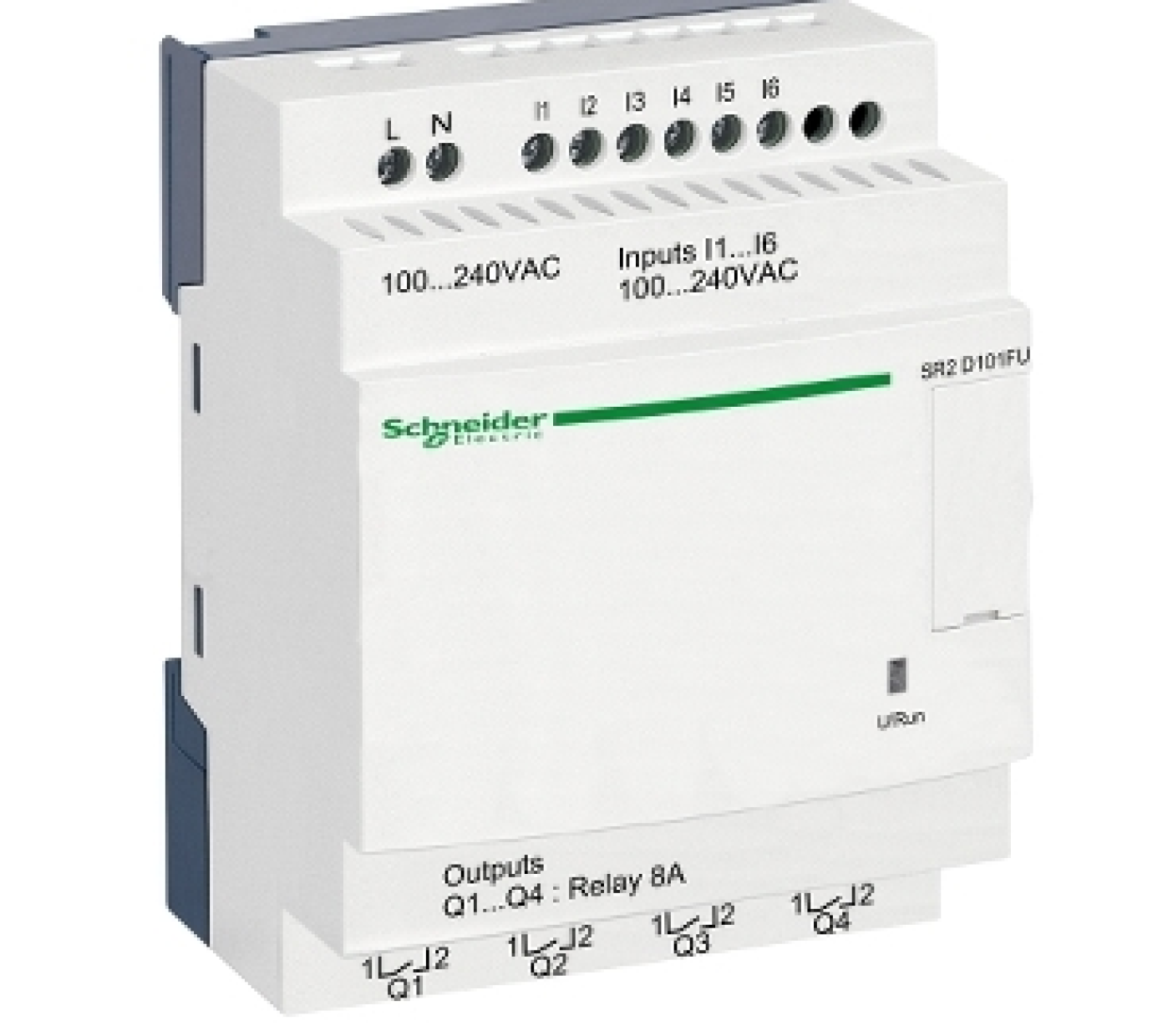  SR2D101FU - Rờ Le Lập Trình Thông Minh SR2 100-240VAC, 6Di/4DO No CLock, Display
