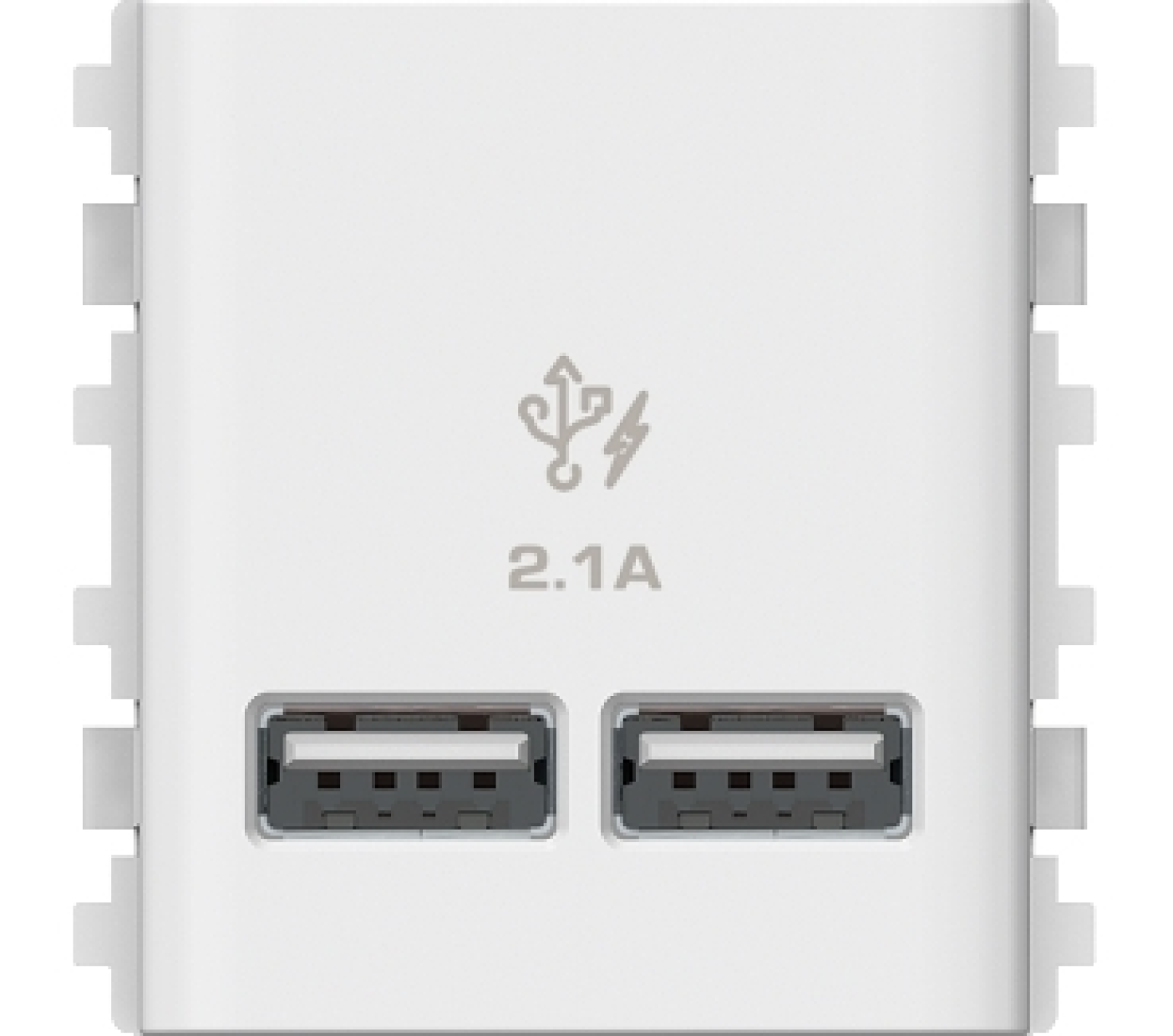  3032USB_WE - Hạt Ổ Cắm USB 2 Port 2.1A Màu Trắng