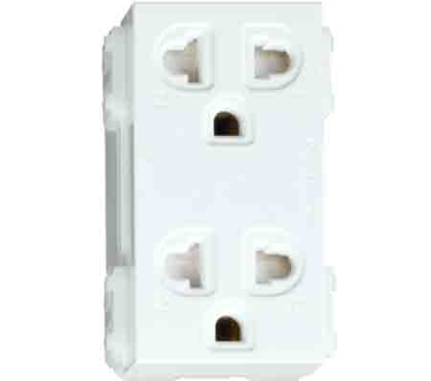 Hạt Ổ Cắm Đôi 3 Chấu 16A 250VAC Cắm Nhanh Màu Trắng Wide