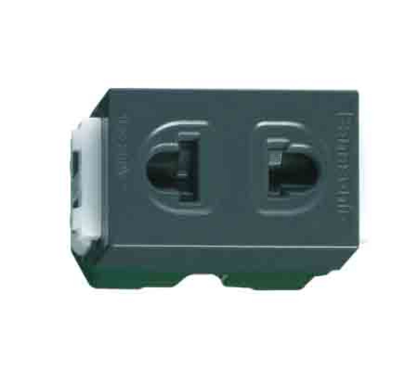  Hạt Ổ Cắm Đơn 2 Chấu 16A 250VAC Cắm Nhanh Màu Đen Halumie