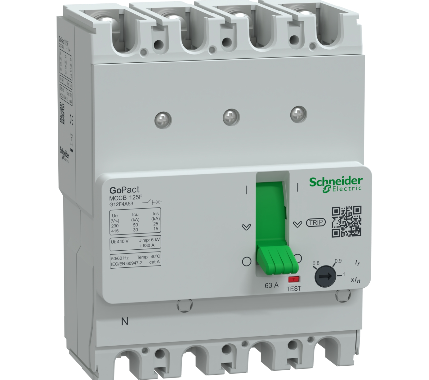 MCCB Schneider G12F4A63 4P 63A 30KA