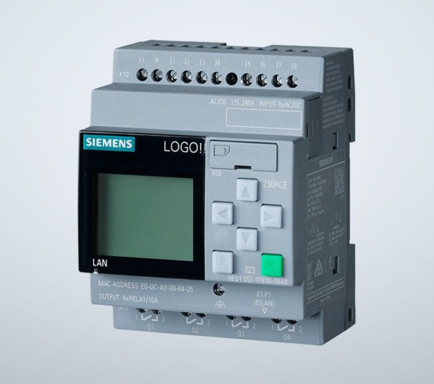 Bộ điều khiển lập trình LOGO! 230RCE,logic module, display PS/I/O: 115V/230V/relay 8 DI/4 DO