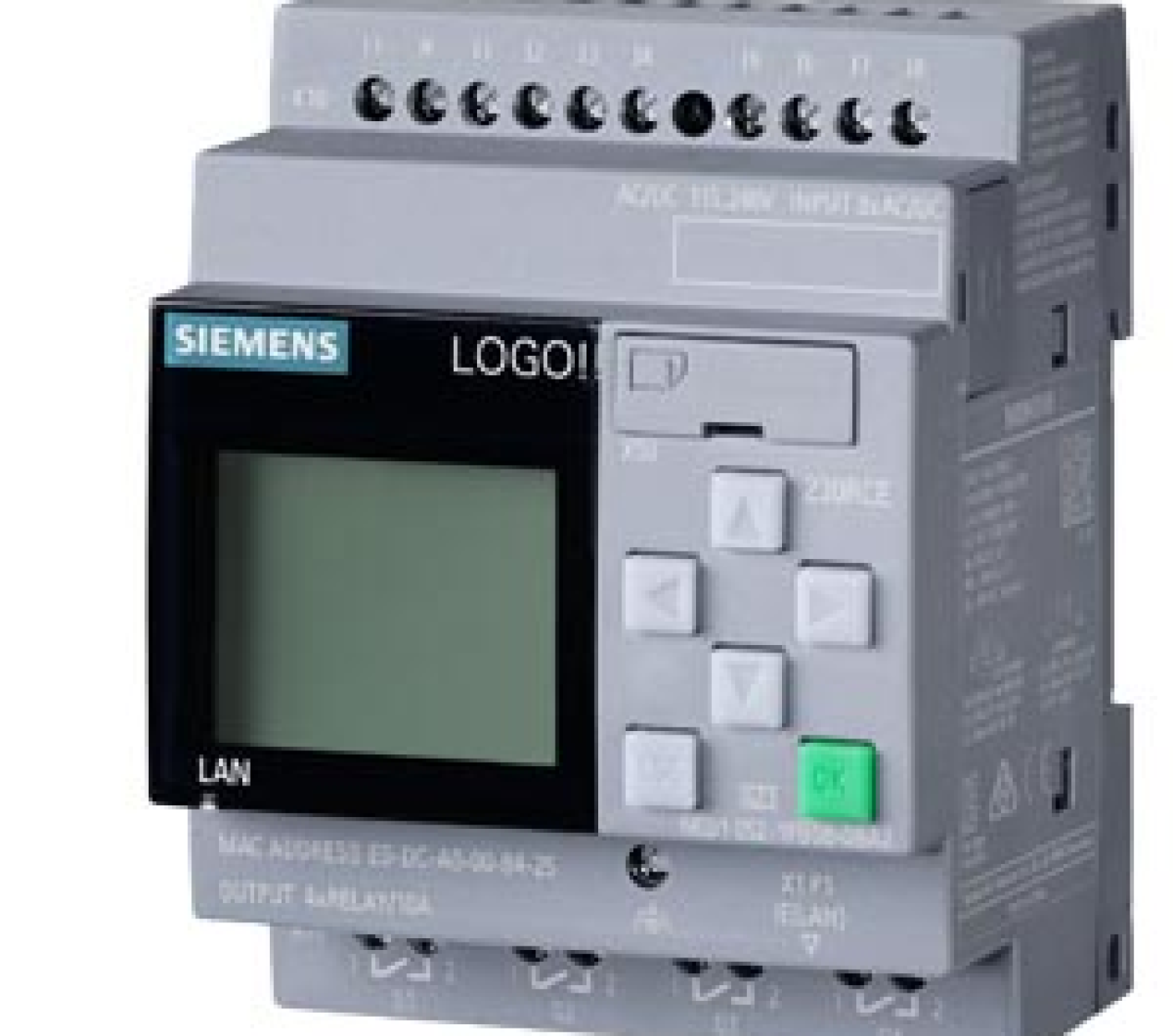 Bộ Điều Khiển Lập Trình LOGO! 230RCE,logic module, display power supply / I/O: 115 V/230 V/relay, 8 DI/4 DO