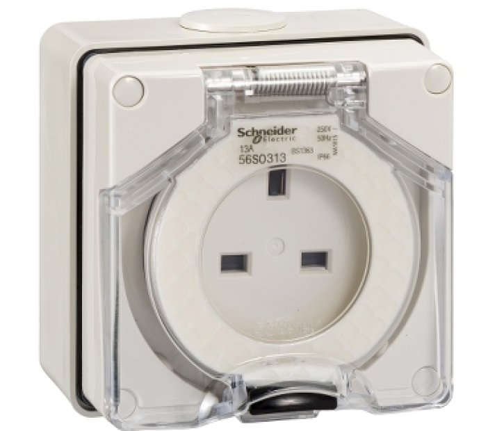  S56SO313GY - Ổ Cắm Phòng Thấm Nước 3P 13A 250V IP66