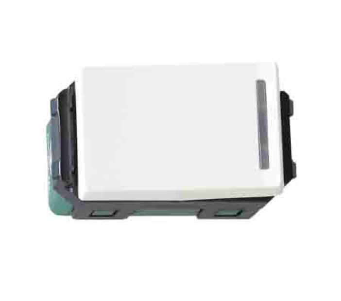 Hạt Công Tắc 1 Chiều 16A 250VAC Có Đèn Báo Khi Off Halumie