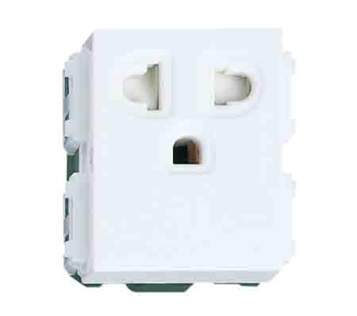  Hạt Ổ Cắm Đơn 3 Chấu 16A 250VAC Cắm Nhanh Màu Trắng Wide