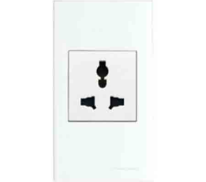  Bộ Ổ Cắm Đơn 3 Chấu Đa Năng Chuẩn A 13A 250VAC Màu Trắng Wide