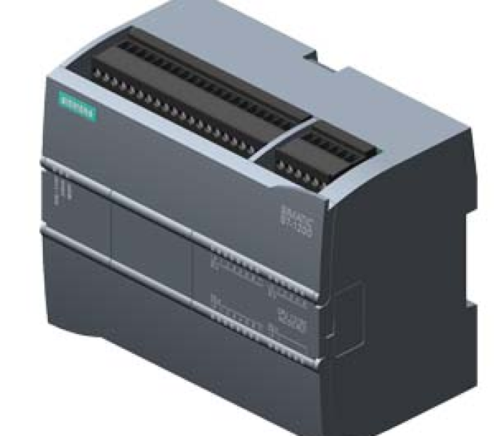 SIMATIC S7-1200, CPU 1215C, compact CPU, AC/DC/relay, 2 PROFINET ports, onboard I/O: 14 DI 24 V DC; 10 DO relay 2 A, 2 AI 0-10 V DC, 2 AO 0-20 mA DC, power supply: AC 85-264 V AC at 47-63 Hz, program/data memory 200 KB