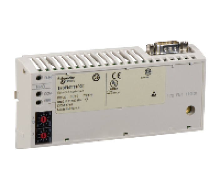Communication adaptor, Modicon Momentum automation platform, Fipio, 1Mbit/s transmission rate, tap off cable