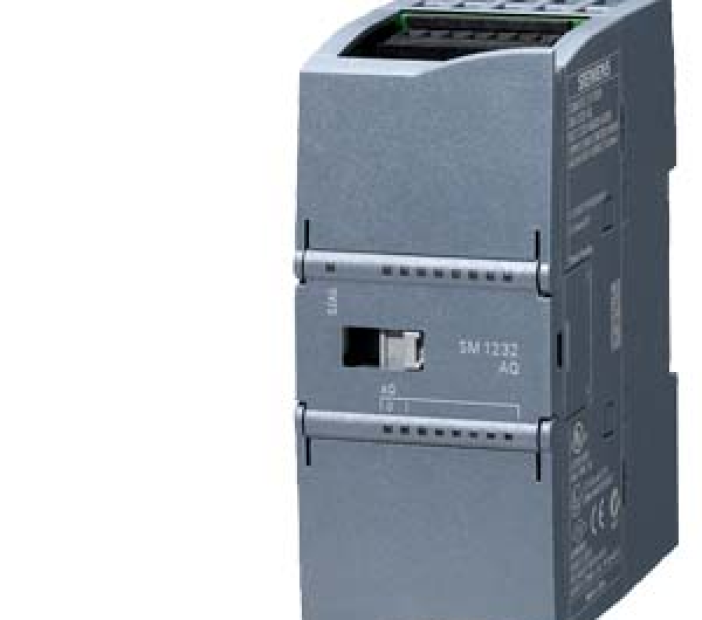 SIMATIC S7-1200, Analog output, SM 1232, 4 AO, +/-10 V, 14-bit resolution, or 0-20 mA/4-20 mA, 13-bit resolution
