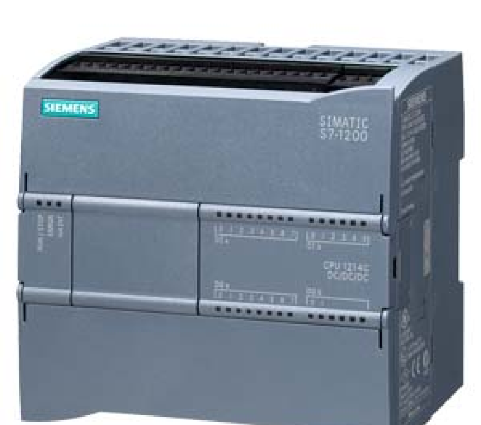 SIMATIC S7-1200, CPU 1214C, compact CPU, DC/DC/DC, onboard I/O: 14 DI 24 V DC; 10 DO 24 V DC; 2 AI 0-10 V DC, power supply: DC 20.4-28.8 V DC, program/data memory 150 KB