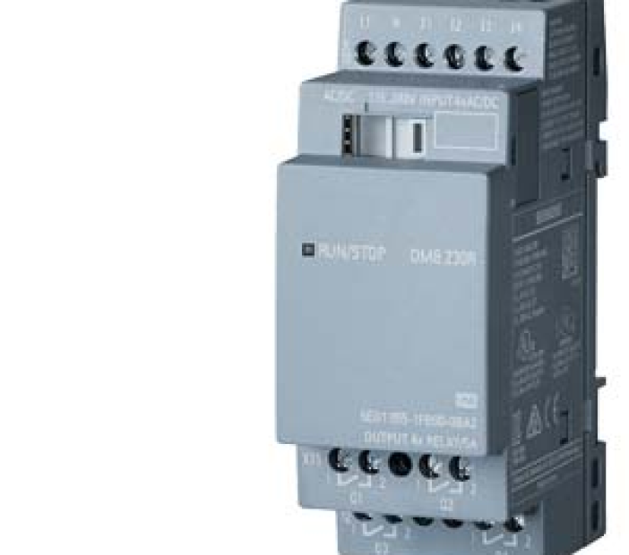 Mô đun LOGO! DM8 230R expansion module, PS/I/O: 230V/230V/relay, 2 MW, 4 DI/4 DO for LOGO! 8